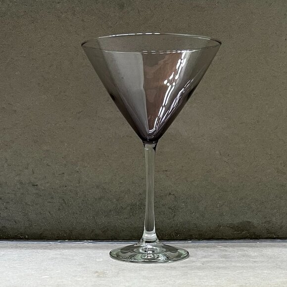 Set of 3 Martini/Cocktail Glasses: 1 Teal, 1 Smoky, 1 Blue, 5" x 7-1/2" - Picture 4 of 9